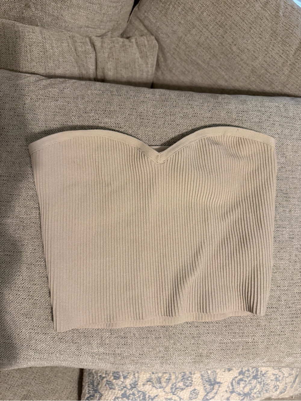 ARITZIA Strapless Ribbed Tube Skirt - Cream